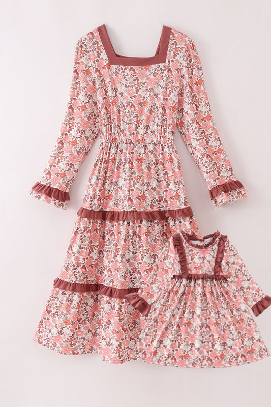 Fall floral print mom&me dress - Giggles with Grace