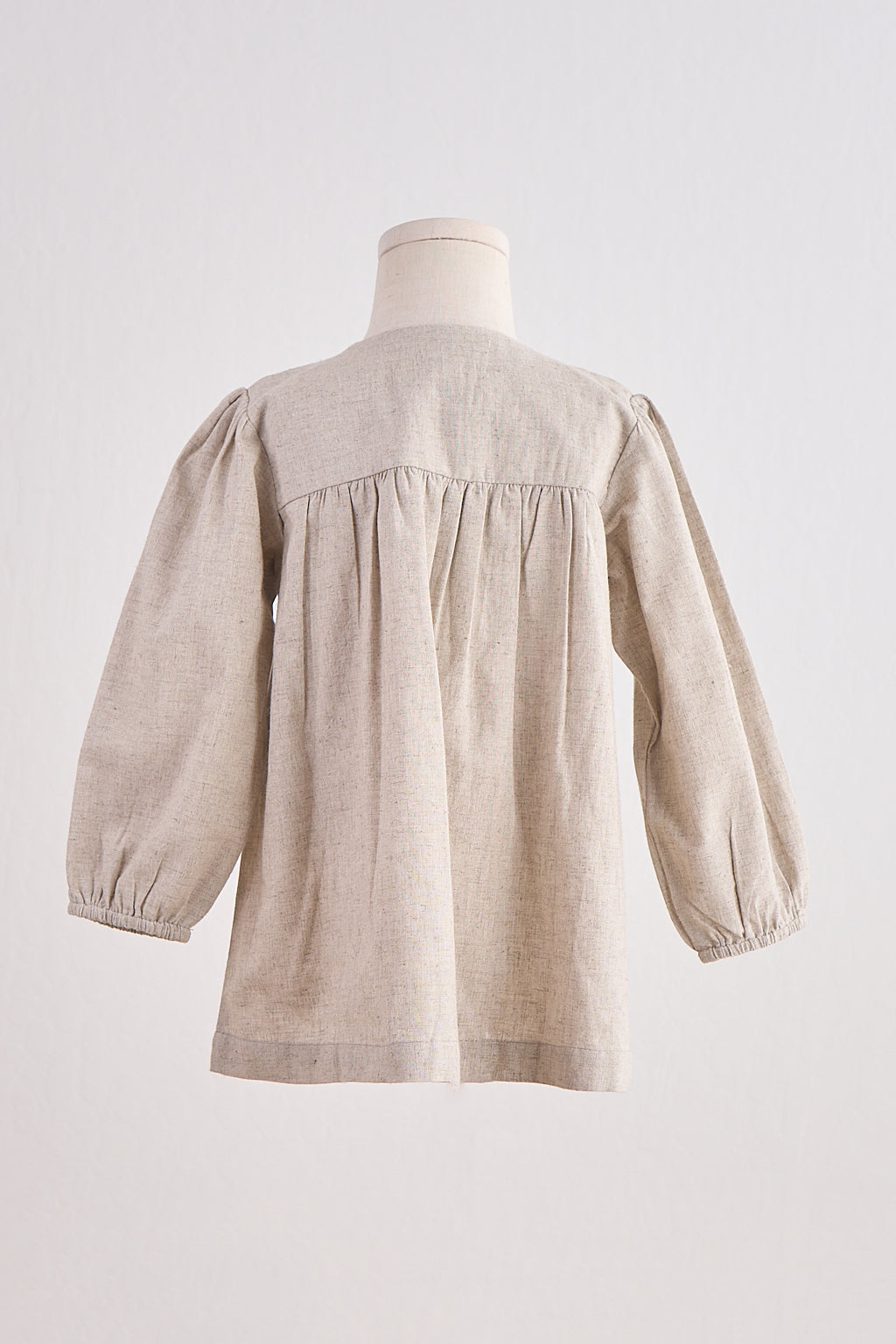 Gray floral embroidery linen girl dress - Giggles with Grace