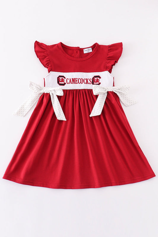 [MISSPELL Gamecocks] Gamecocks embroidery girl dress - Giggles with Grace