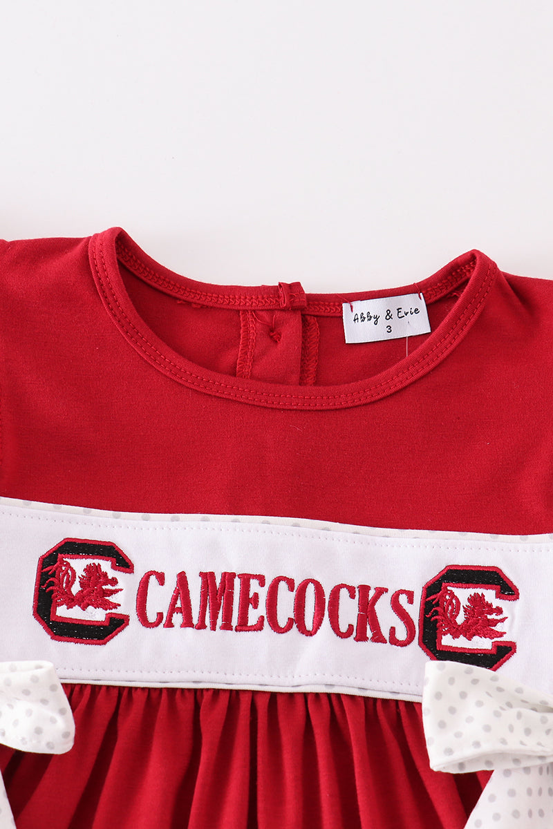 [MISSPELL Gamecocks] Gamecocks embroidery girl dress - Giggles with Grace
