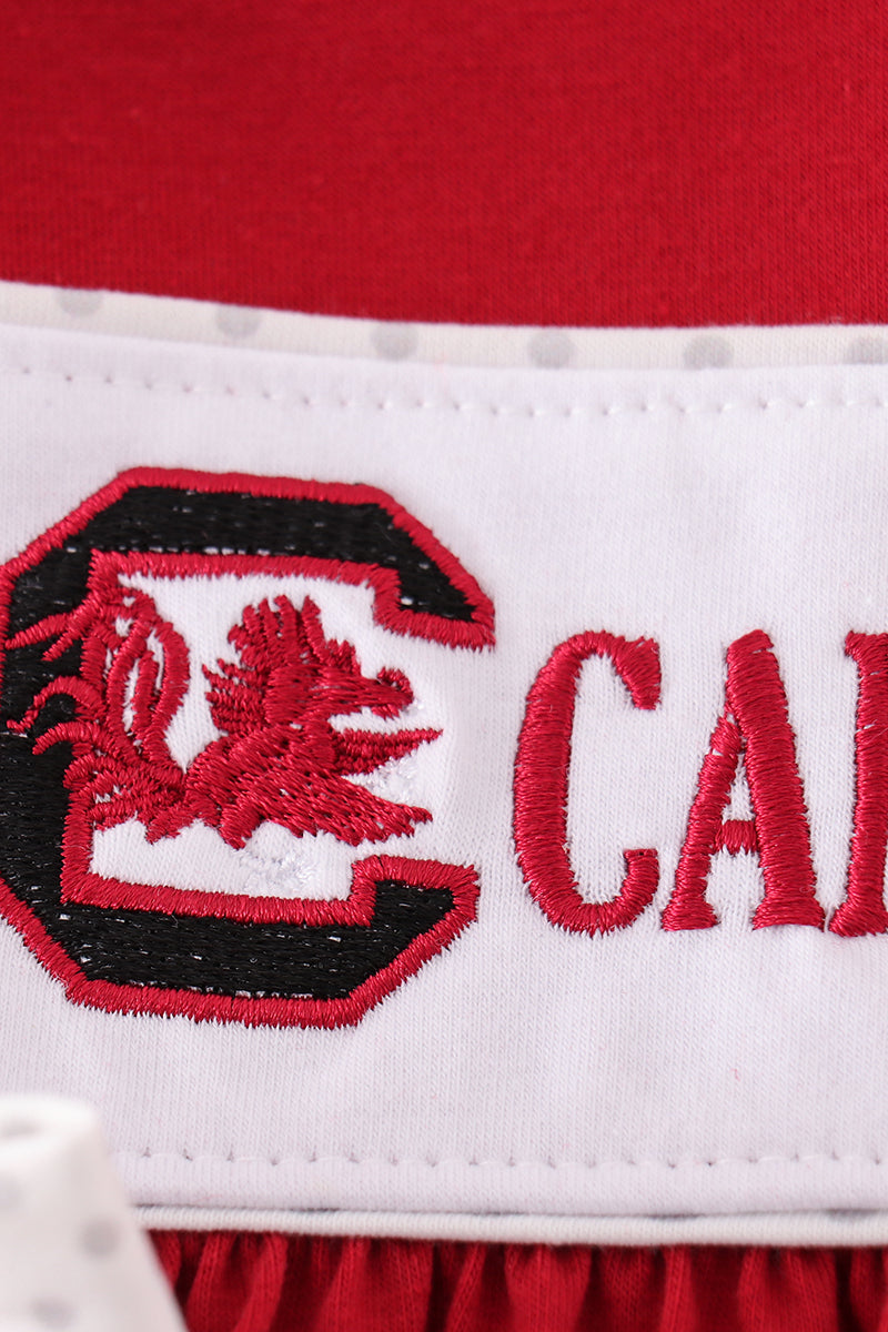 [MISSPELL Gamecocks] Gamecocks embroidery girl dress - Giggles with Grace