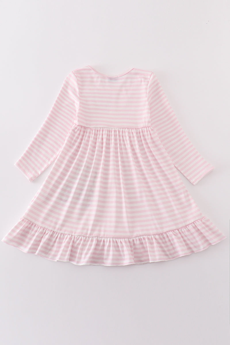 Pink tractor lucky clover applique girl dress - Giggles with Grace