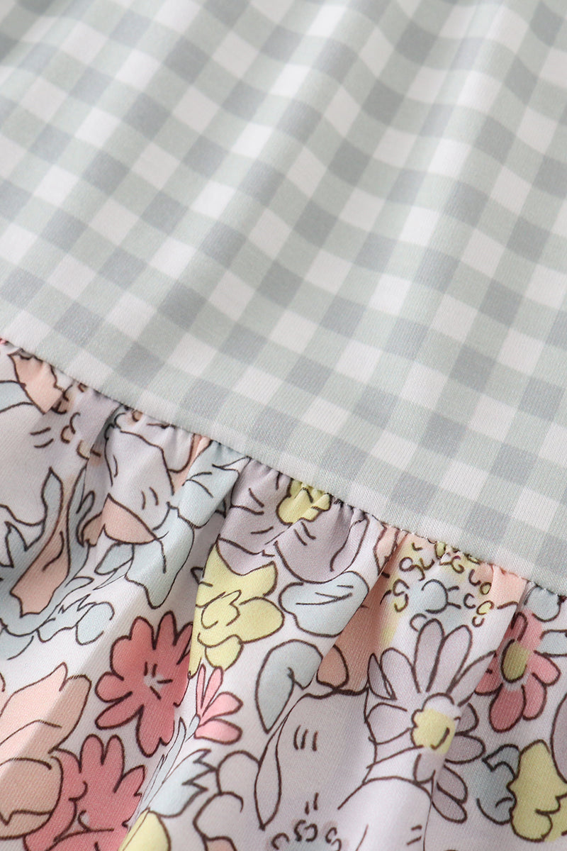 Sage pastel floral harmony mom&me gingham dress - Giggles with Grace