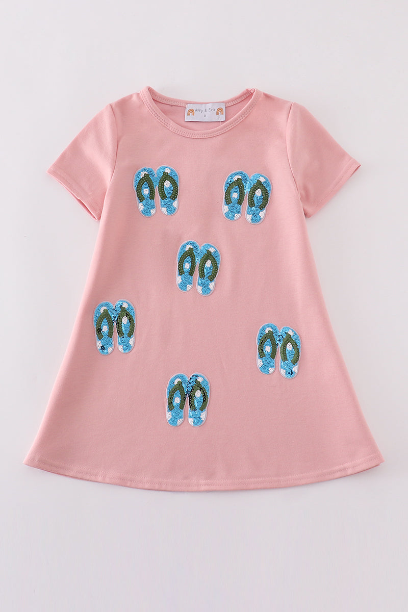 Teal slipper sequin mom&me dress - Giggles with Grace