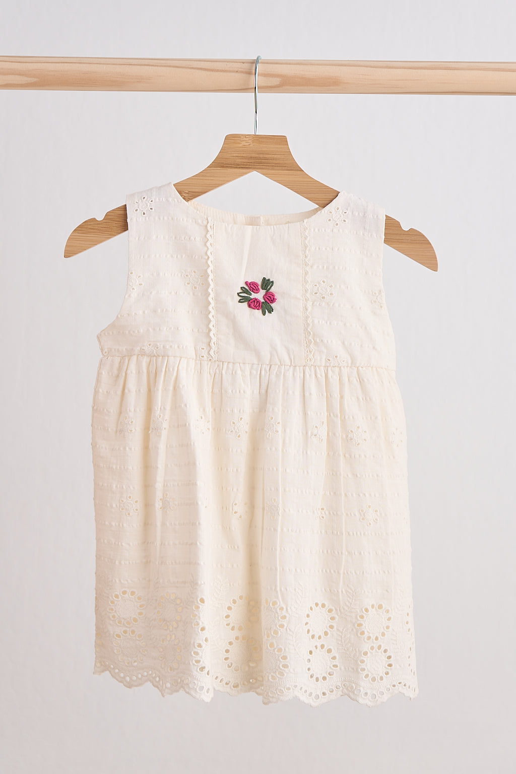 White hand embroidery lace dress - Giggles with Grace