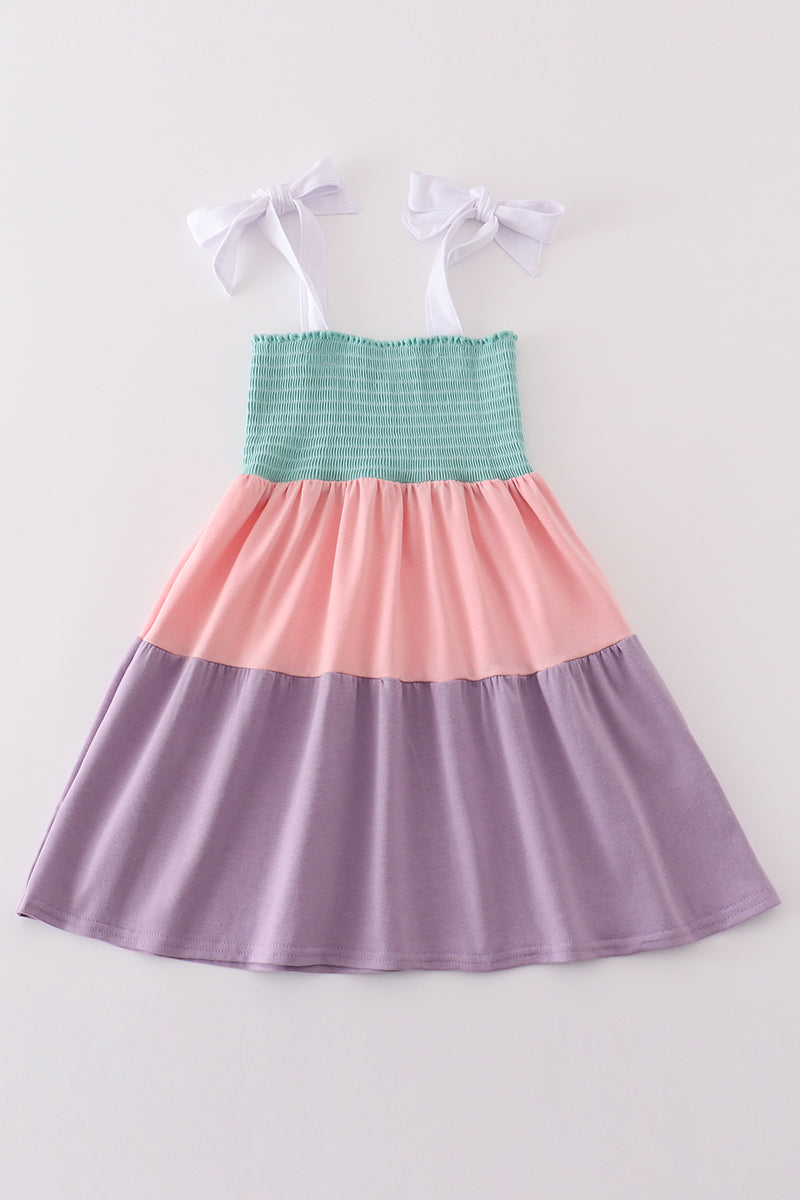 Multicolored tiered smocked mom&me dress - Giggles with Grace