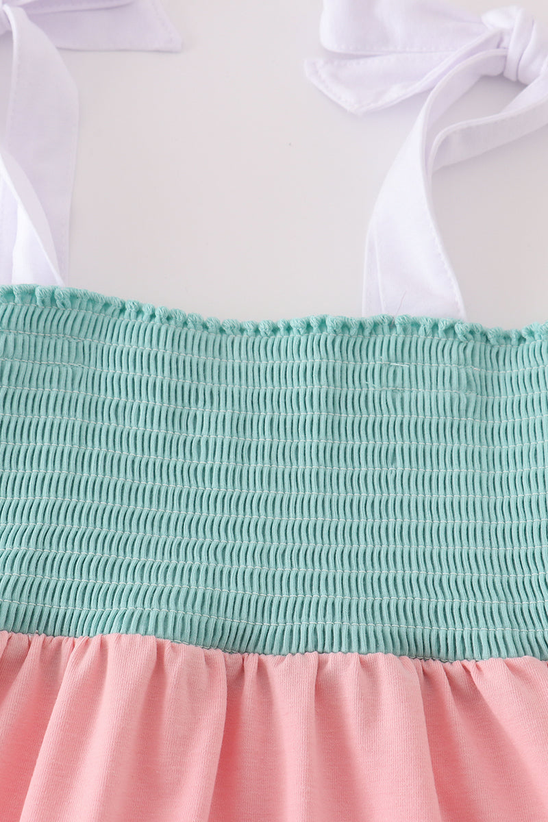 Multicolored tiered smocked mom&me dress - Giggles with Grace