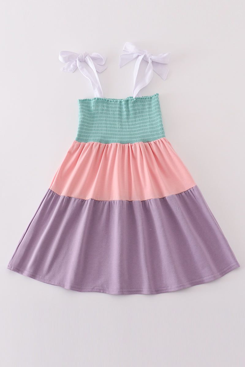 Multicolored tiered smocked mom&me dress - Giggles with Grace