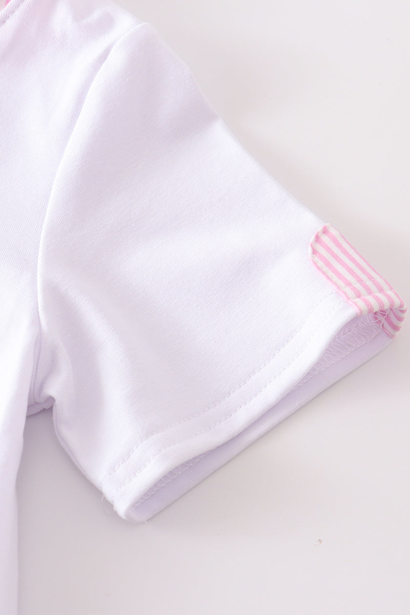 White mermaid embroidery cover up mom & me - Giggles with Grace