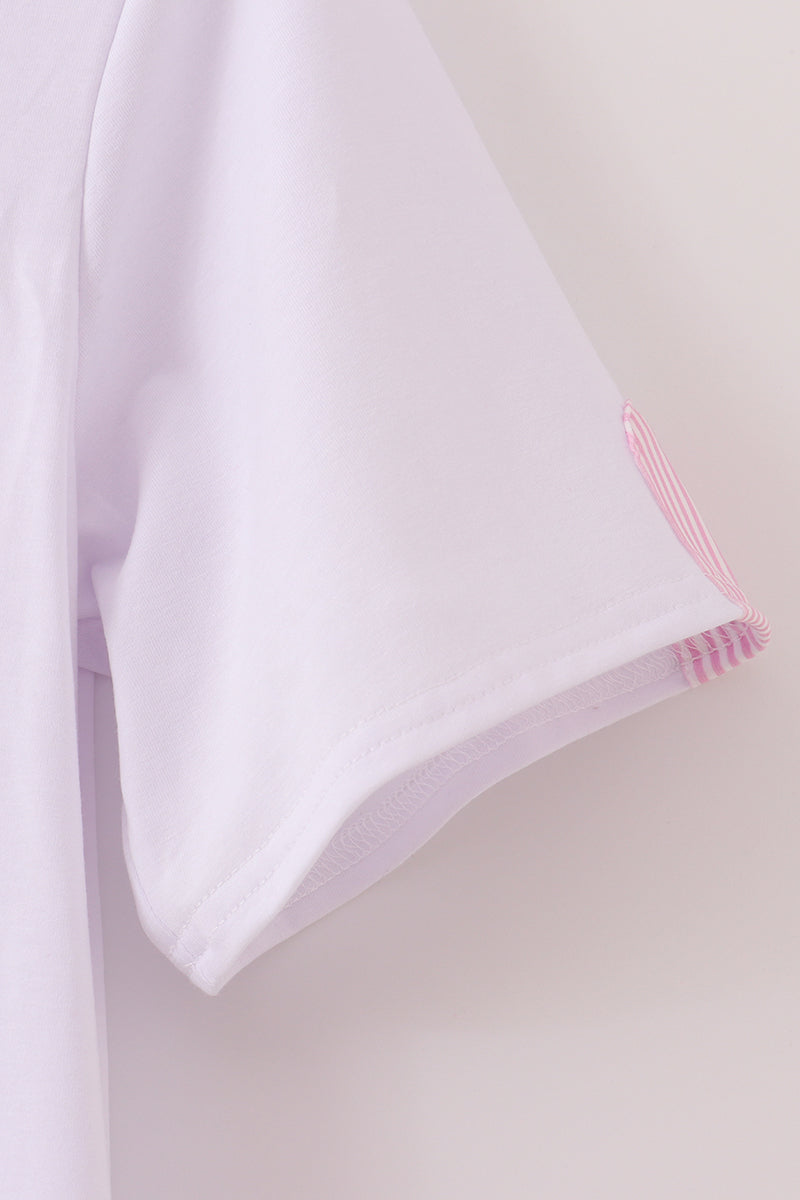 White mermaid embroidery cover up mom & me - Giggles with Grace
