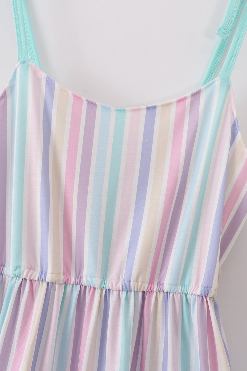 Multicolored stripe tiered mom dress - Giggles with Grace