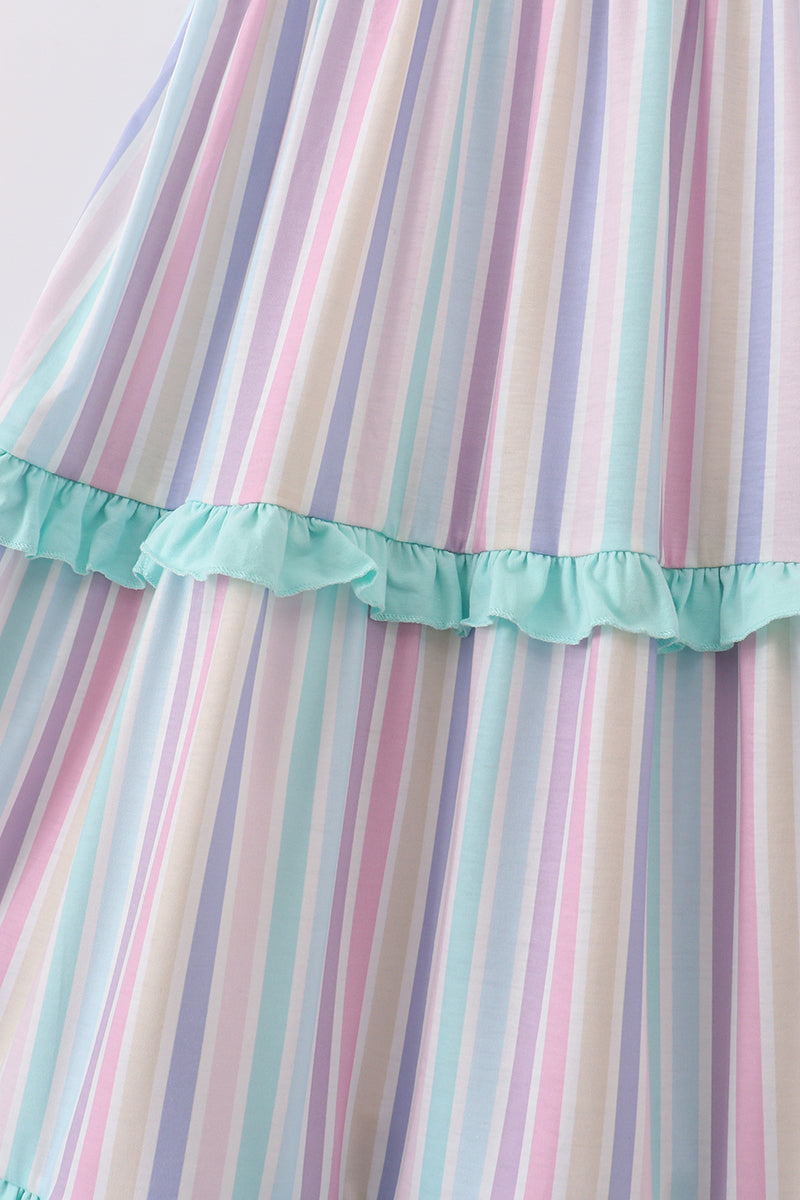 Multicolored stripe tiered mom dress - Giggles with Grace