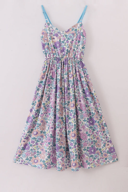 Purple floral women dress - Giggles with Grace