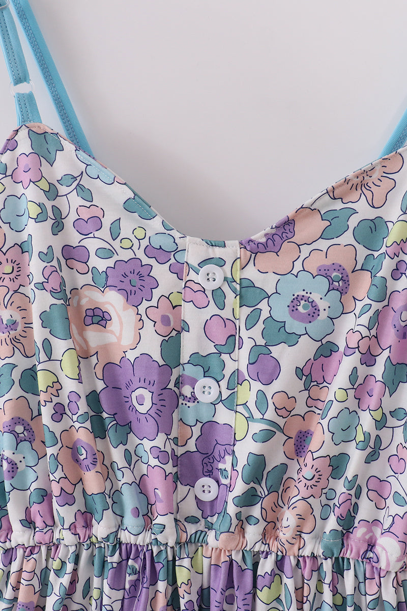 Purple floral women dress - Giggles with Grace