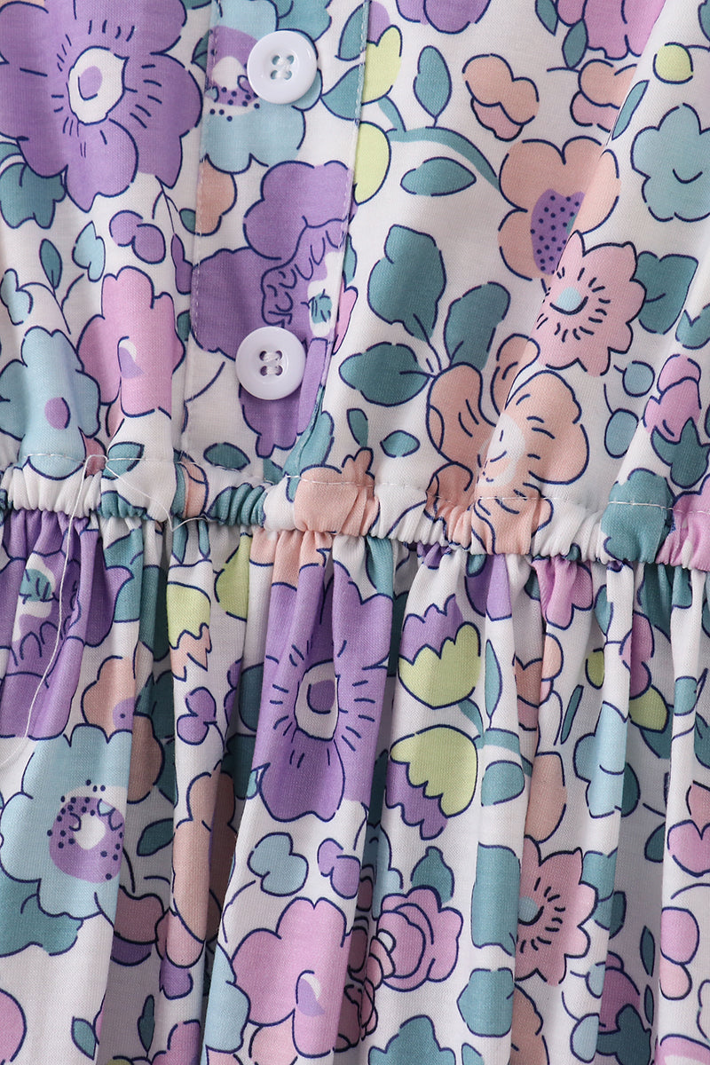 Purple floral women dress - Giggles with Grace