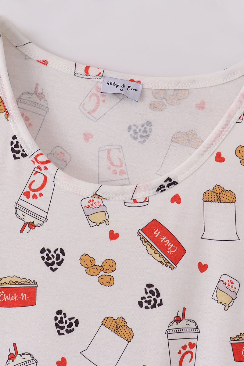 Red the lord's chicken print mom dress - Giggles with Grace