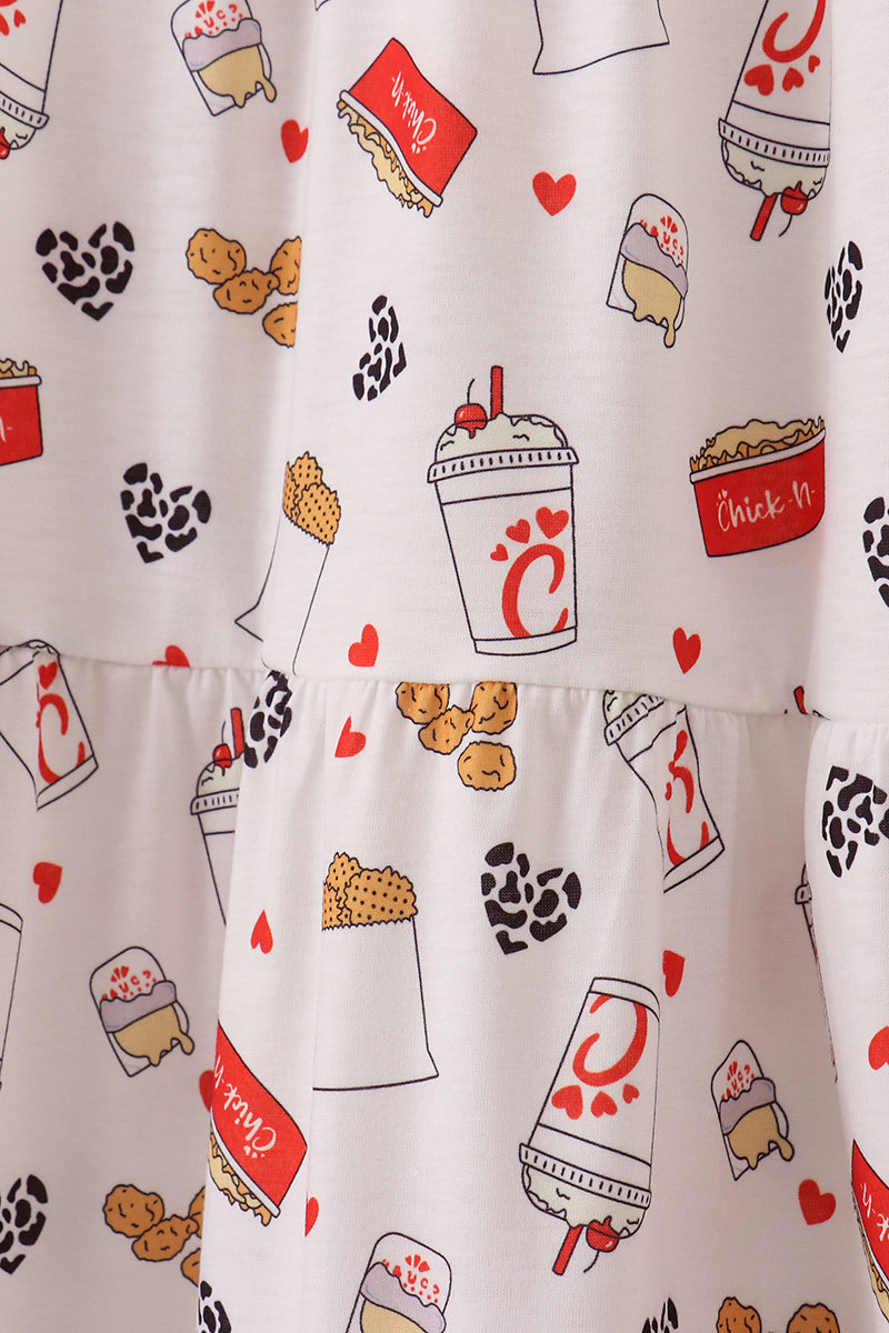 Red the lord's chicken print mom dress - Giggles with Grace