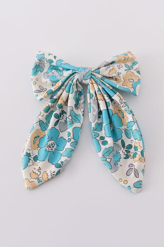 Blue aqua meadow girl sailor bow - Giggles with Grace