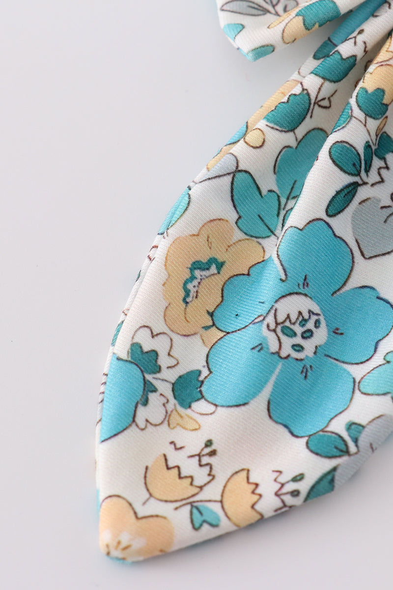 Blue aqua meadow girl sailor bow - Giggles with Grace