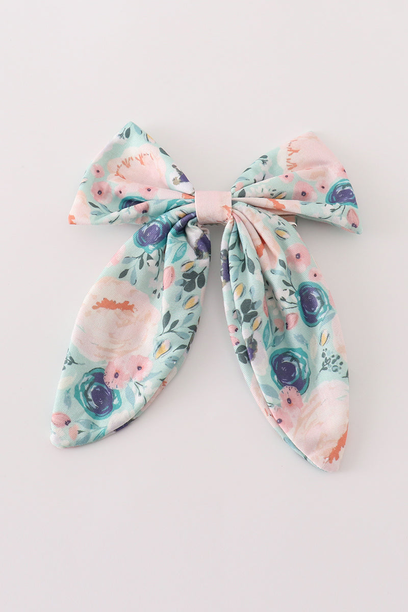 Green garden serenity print girl sailor bow - Giggles with Grace