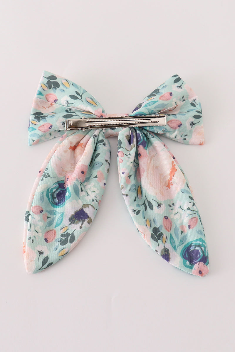 Green garden serenity print girl sailor bow - Giggles with Grace