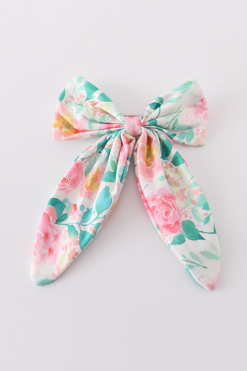 Pastel petal charm print girl sailor bow - Giggles with Grace