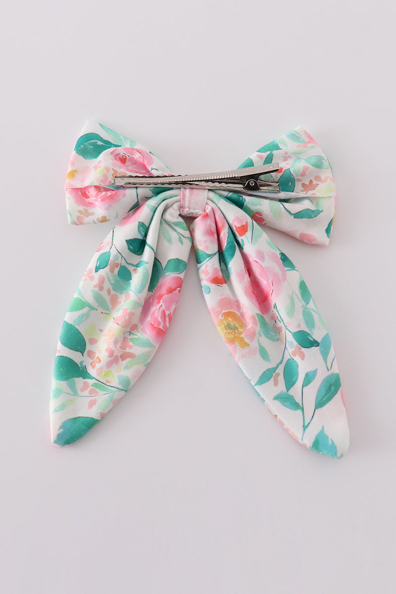 Pastel petal charm print girl sailor bow - Giggles with Grace