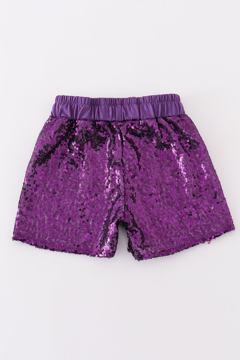 Purple sequin mardi gras mom&me skorts - Giggles with Grace