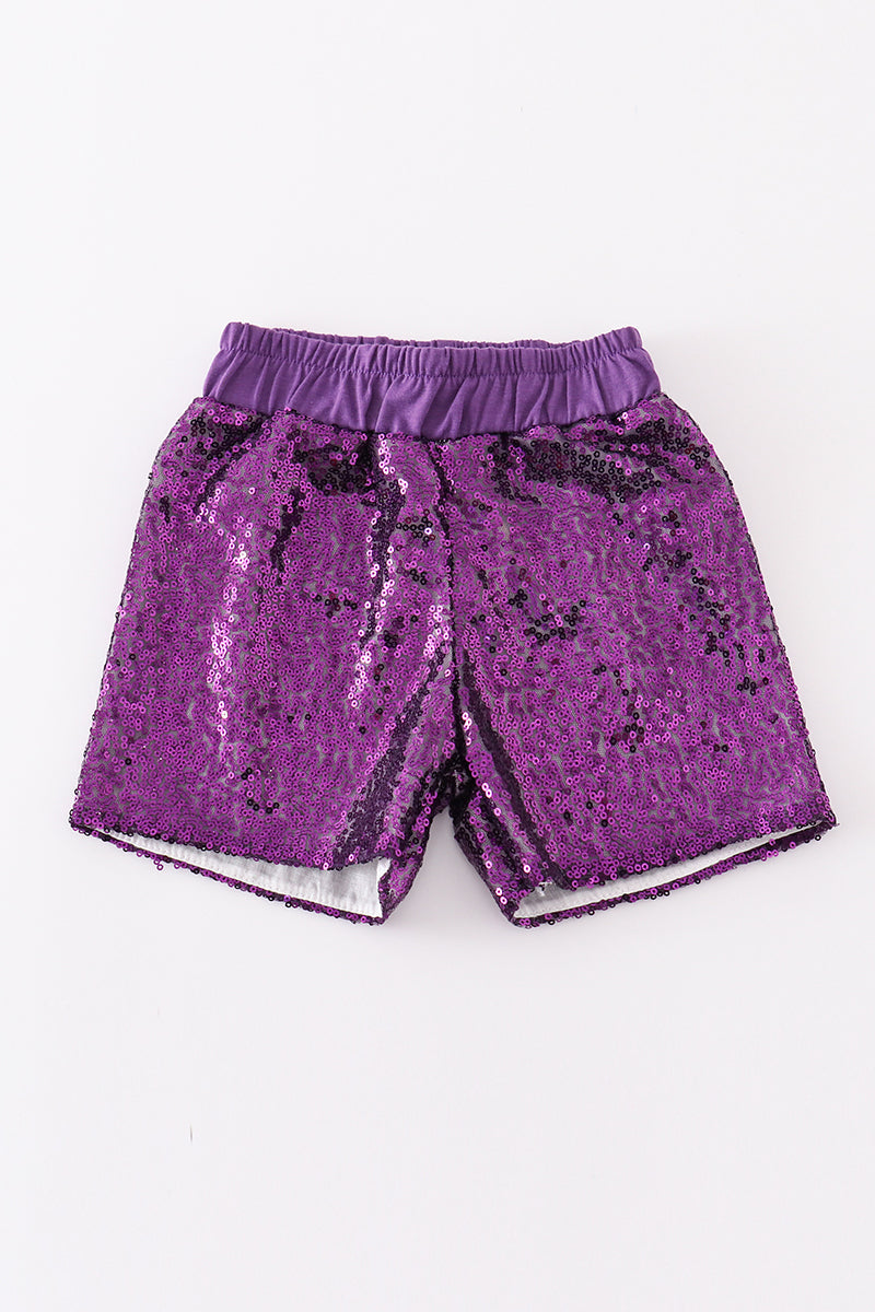 Purple sequin mardi gras mom&me skorts - Giggles with Grace