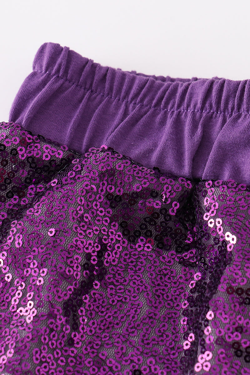 Purple sequin mardi gras mom&me skorts - Giggles with Grace