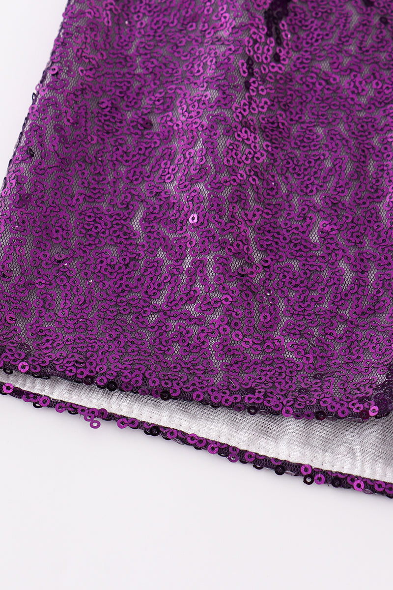 Purple sequin mardi gras mom&me skorts - Giggles with Grace