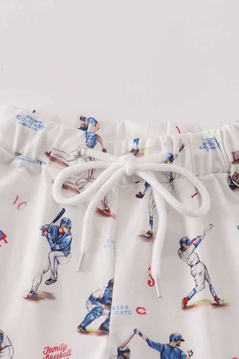 Baseball print girl pajam set - Giggles with Grace