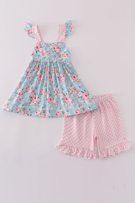Petal perfection print girl set - Giggles with Grace