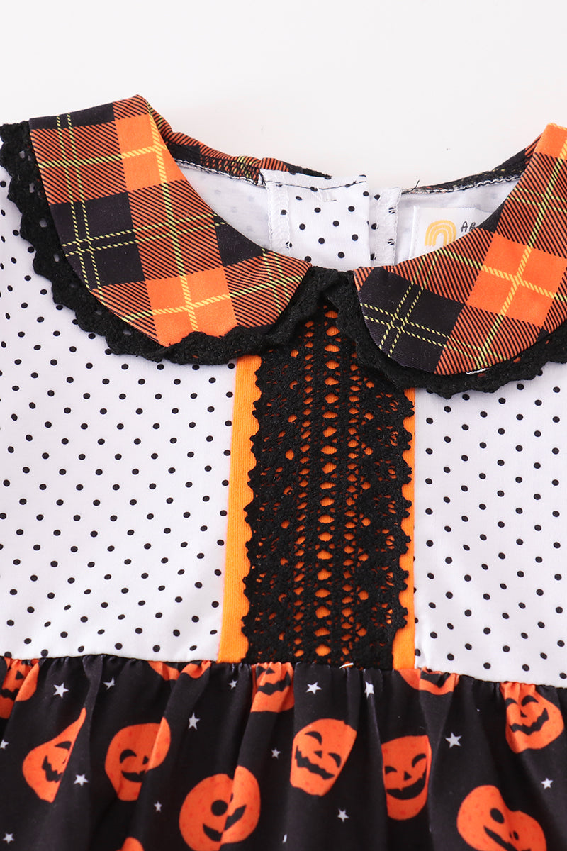 Premium Orange halloween pumpkin girl set - Giggles with Grace