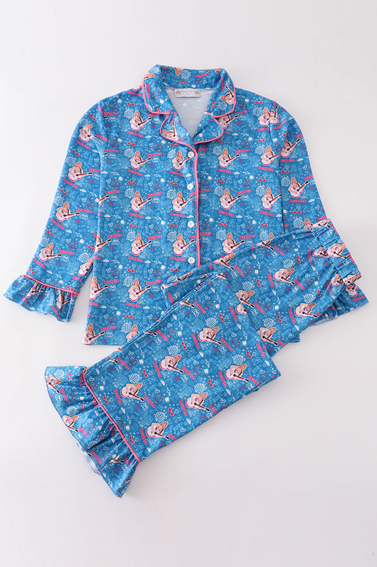 Blue music fan women pajamas set - Giggles with Grace