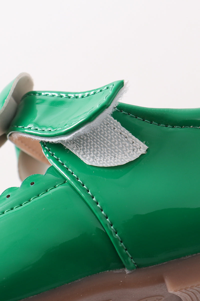 Green bow mary jane shoes - Giggles with Grace
