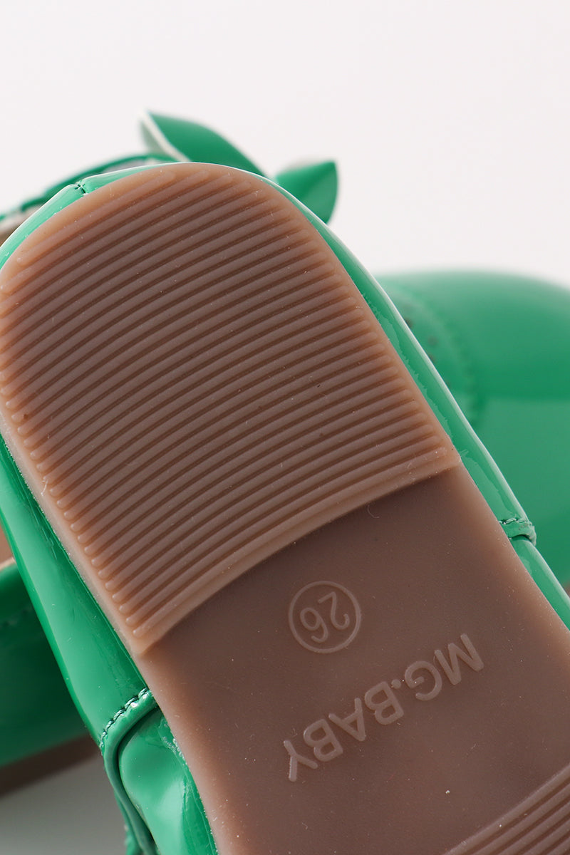 Green bow mary jane shoes - Giggles with Grace