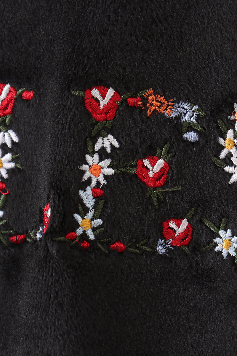 Black velvet blessed embroidery mom&me sweatshirt - Giggles with Grace