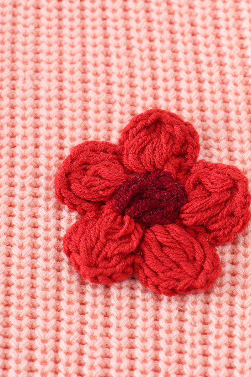 Pink floral hand-embroidery jumper sweater - Giggles with Grace