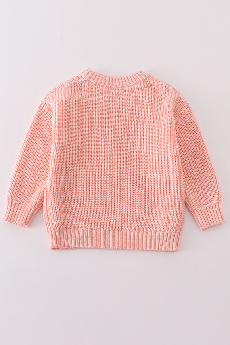 Pink floral hand-embroidery jumper sweater - Giggles with Grace