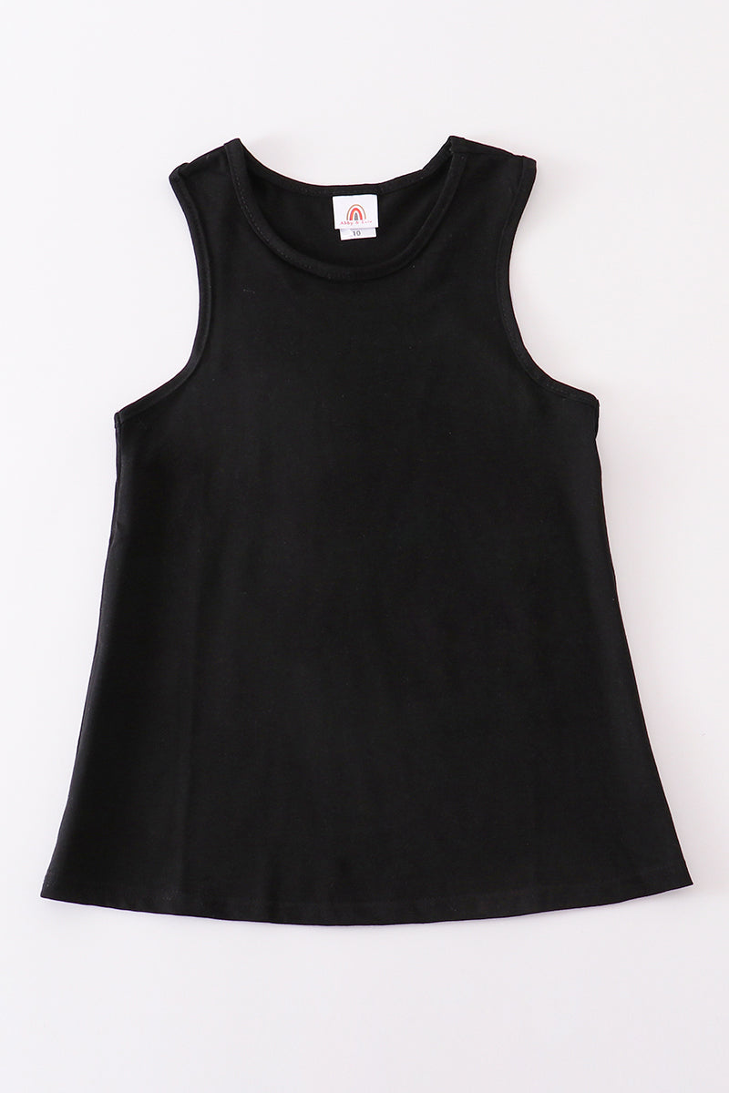 Black blank basic kids teens adult tank top - Giggles with Grace