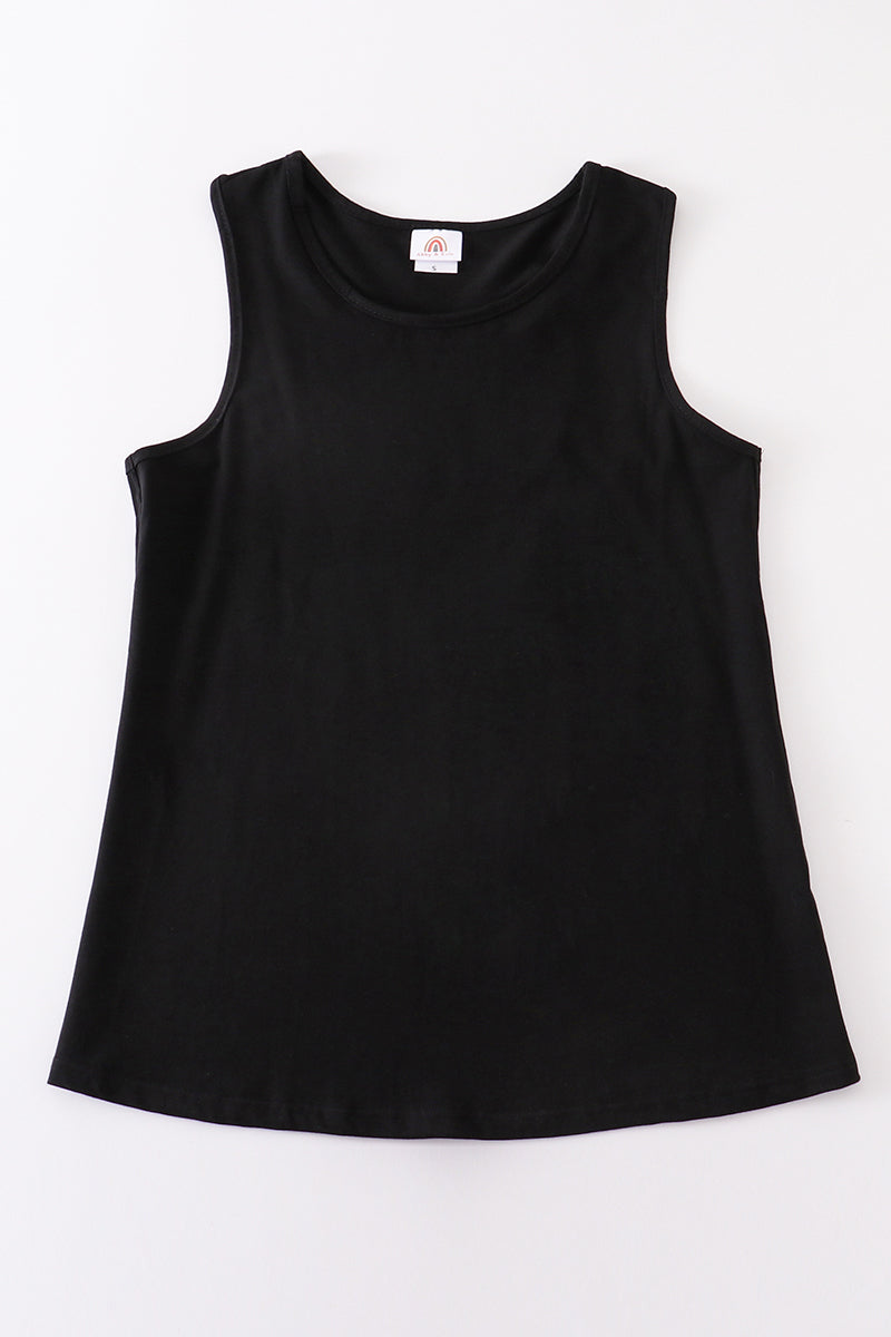 Black blank basic kids teens adult tank top - Giggles with Grace