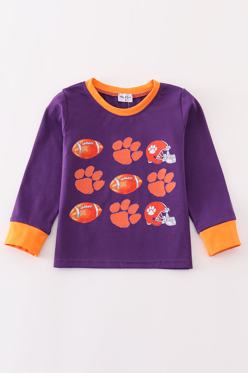 Clemson football print boy top - Giggles with Grace