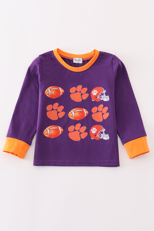 Clemson football print boy top - Giggles with Grace