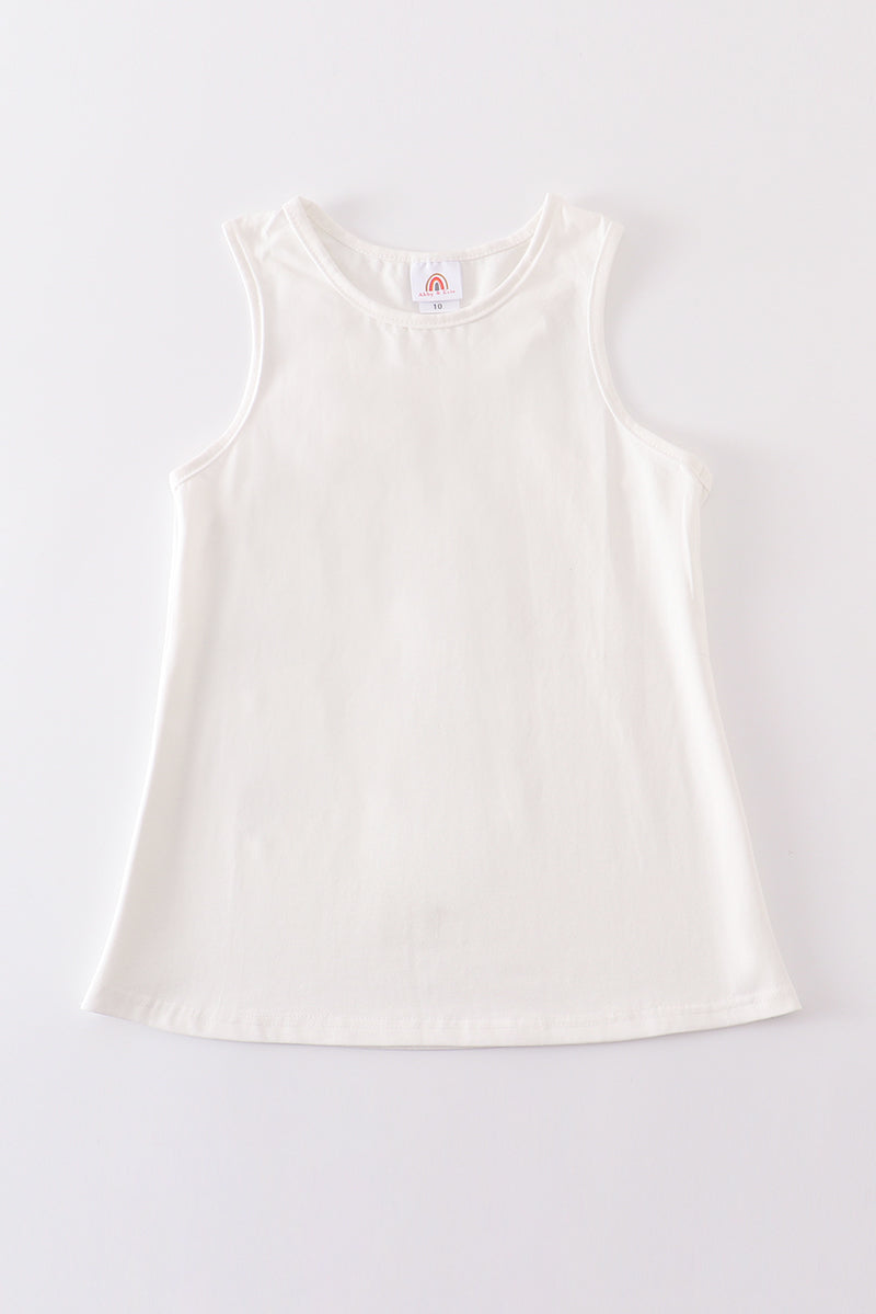 White blank basic kids teens adult tank top - Giggles with Grace