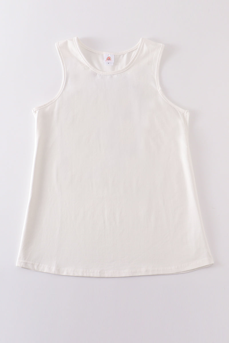 White blank basic kids teens adult tank top - Giggles with Grace