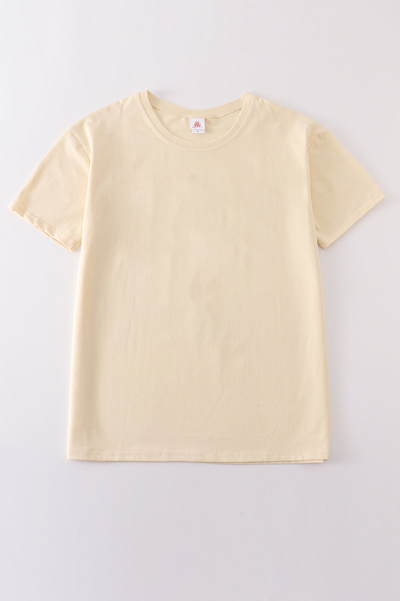 Beige blank basic t-shirt Adult Kids and baby bubble - Giggles with Grace