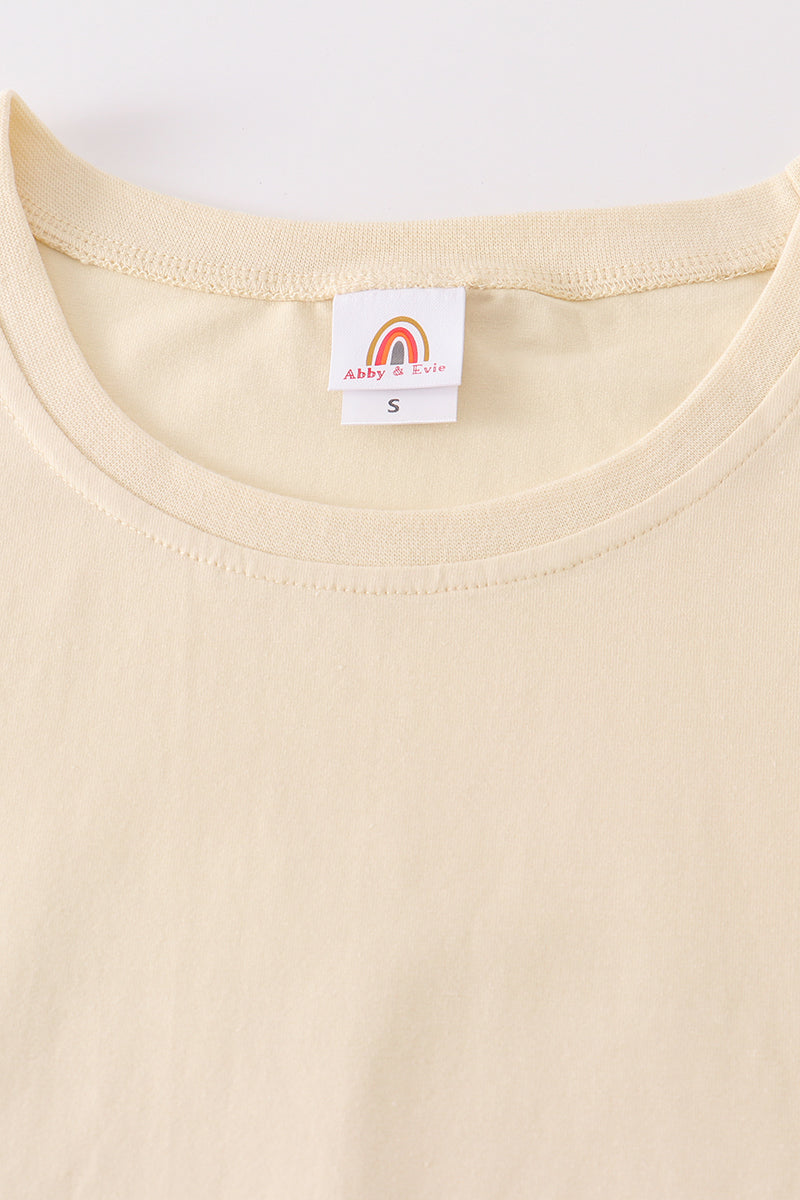 Beige blank basic t-shirt Adult Kids and baby bubble - Giggles with Grace