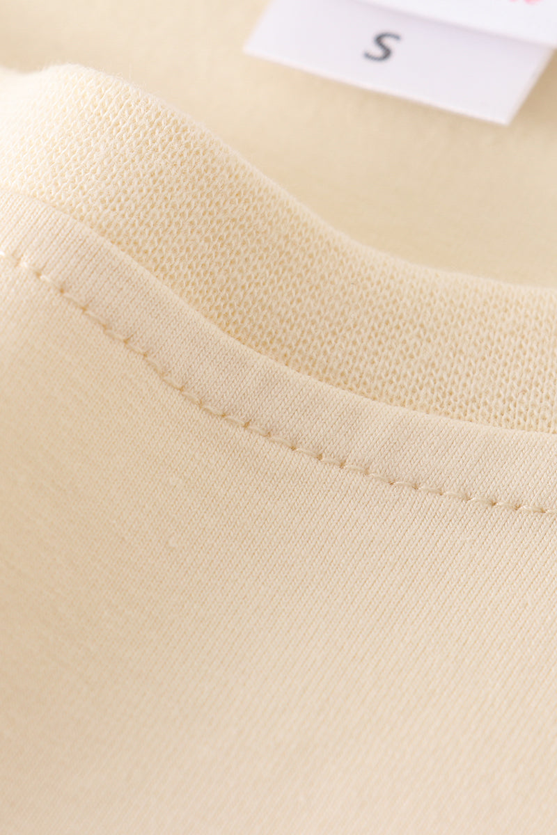 Beige blank basic t-shirt Adult Kids and baby bubble - Giggles with Grace
