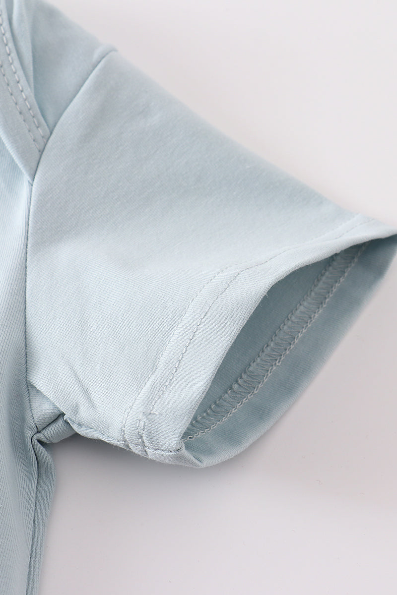 Blue blank basic t-shirt Adult Kids and baby bubble - Giggles with Grace